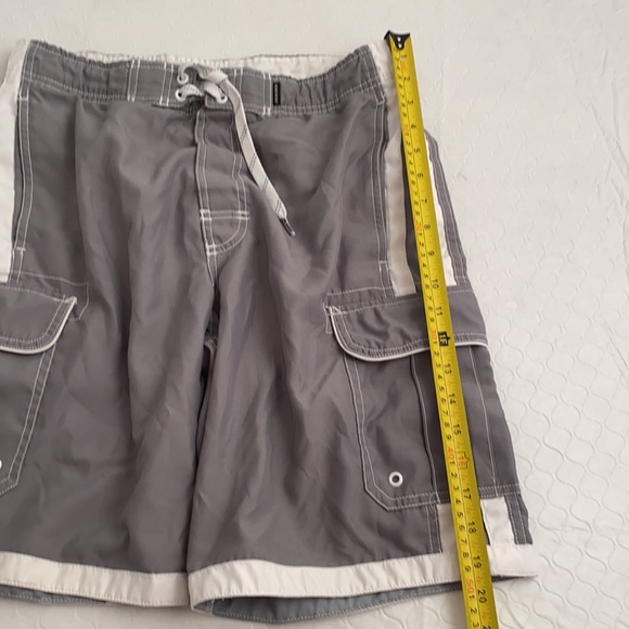 Joe Boxer gray white lined swim trunks S - Picture 6 of 8